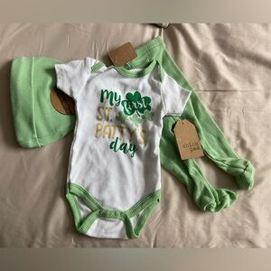 Green and White St. Patrick's Day Infant Outfit Set